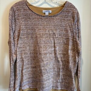 Coldwater Creek Brown Patterned Long Sleeve Blouse